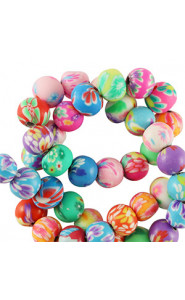 Polymer beads 6mm - Multicolour